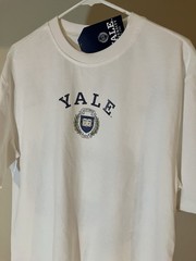 Double Sided Preppy Yale University Shirt Men MEDIUM Short Sleeve Tee New Cond.