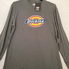 Dickies Logo SHIRT Mens GRAY 2XL XXL WORK WEAR CASUAL Outdoors Long Sleeve NWT
