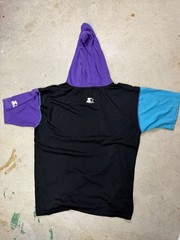 VTG 1990 NBA Charlotte Hornets Double Hood Starter Tee Made In Korea Large