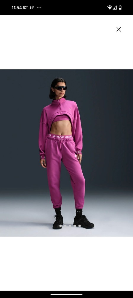 -NEW- Nike Women’s Large Plain Pink Sweatpants FB5434-518 Dri-Fit High Waist