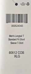 Duluth Trading Men’s Longtail T Standard Fit Short Sleeve T Shirt Blue XL NWT