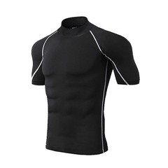Compression T-Shirt Men’s Bodybuilding Short Sleeve Workout Gym Training Tee