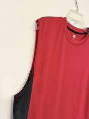 Starter Men’s Tank Top Size Large Red Jersey Mesh Polyester Sleeveless Shirt
