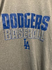 MLB Los Angeles LA Dodgers Majestic T-shirt Mens Size XL Heather Gray Tee