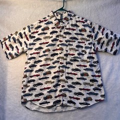 Knights of Round Table mens XL white shirt vintage classic car graphic cotton