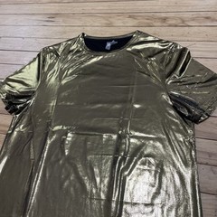 ASOS Shiny Gold Shirt Adult S Metallic Bright Shiny Disco 1970s NY Club Scene
