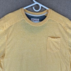 Hudson & Barrow Slim Men’s Size 2XL Solid Yellow Cotton Blend Crew-Neck T-Shirt