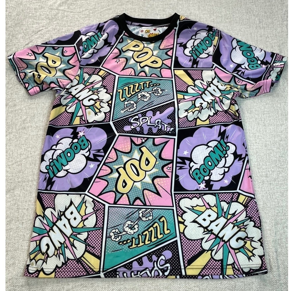 Oh Snap! Drill Clothing Co Mens Comic Pop Art All Over Print T-Shirt Medium