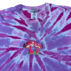 Mushroom Rave 90s Tie Dye Embroidered Vintage Tee