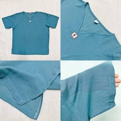 Northern Thai Short Sleeve Shirt T-Shirt Unisex V-collar Summer Unisex Cotton