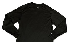 Badger Sport Men’s Size Medium Shirt Black Long Sleeve Moisture Wicking