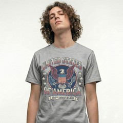 United States Of America 250th Anniversary Eagle Crest Vintage T-Shirt