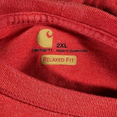 Carhartt Long Sleeve T Shirt Size 2XL Red Graphic Logo Cotton Relaxed Fit Gear