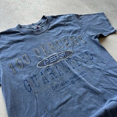 Vintage 90s Pepsi 100 Percent Guaranteed Blue Graphic T-Shirt