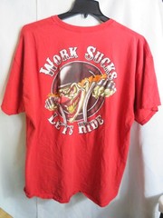 Work Sucks Let’s Ride Biker Motorcycles Clown Red 3XL T-shirt