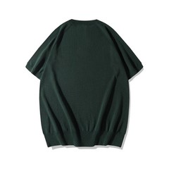 Knitted Henry Collar T-Shirt Men Summer Fashionable Short-Sleeved Top