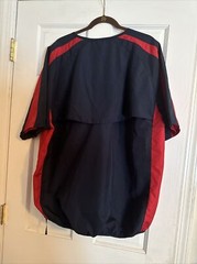 Cooperstown Dreams Park Authentic Mens Blue/Red Logo Nylon Zip Hem Shirt Sz XL