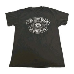 The Dirt Track At Charlotte Tee Shirt Black, White Letters 20in Across 27in Long
