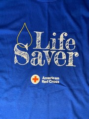 American Red Cross Blue Life Saver Large Long-Sleeve T-Shirt – Blood Donor Shirt