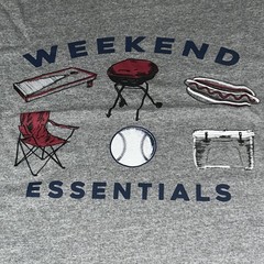 Men’s Grey XL T-Shirt Weekend Essentials Graphic Cotton Blend Crew Neck