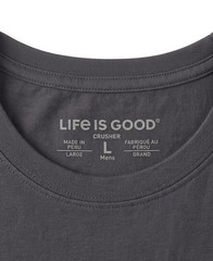 Life Is Good Hot Dad BBQ Grill Charcoal Gray T-Shirt Mens Size L Short Sleeve