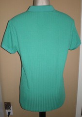 NITAGUT Mens Seafoam Green Casual Short Sleeve Collared Ribbed Knit POLO Shirt S