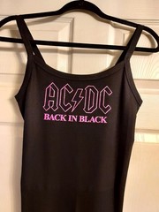 acdc tank top back in black Pink Glitter power up tour acdc crop top acdc shirt