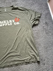 Hurley Mens Green Graphic Logo Tee Crew Neck Short Sleeve 2XL
