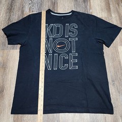 Nike KD Is NOT NICE Mens L Basketball NBA Swoosh T-Shirt Black Large Durant