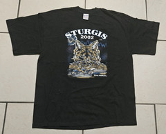 2002 Biker T-shirt STURGIS BLACK HILLS RALLY 62nd Size XL Wolf Native American