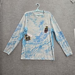 Realtree Men Shirt L Blue Geometric Gulf Stream Performance Fishing NWT