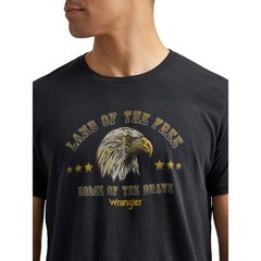 NEW Wrangler Men Graphic Tee XL Black Eagle Flag Patriotic Shirt USA Americana