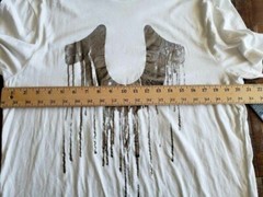 True Religion Mens Graphic T-Shirt White Metallic Drippy Horseshoe Tee L New