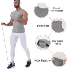 Mens Slimming Activewear Compression Vest T-Shirt QUICK DRY Tank Tops 2 Pack Top