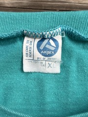 Vintage 80s Harvard University T Shirt Sz XL Artex Teal Blue USA Made 90s