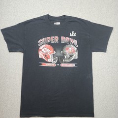 NFL Team Apparel Super Bowl LV T-Shirt Mens Medium Black Good Chiefs Buccaneers