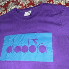 DIADORA Purple TEE SHIRT Sz M Used Clean No Returns