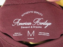 NEW Dawson & Brooks Thermal Henley Shirt Men Medium Burgundy American Heritage