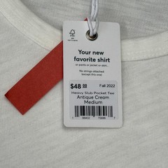Marine Layer Heavy Slub Pocket Tee T-Shirt Mens Medium Antique Cream New NWT