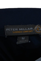 Peter Millar Mens Blue Collared Short Sleeve Polo Golf Polyester Spandex Size M