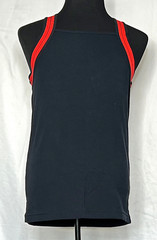 2(x)ist Black and Red Ringer Square Neck Tank Top Shirt Cotton/Spandex L