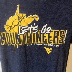 Colosseum Mens T-Shirt Medium Blue WVU West Virginia Cue Country Roads NWT FS!