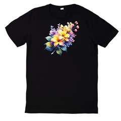 Spring Flowers Print Cotton T-Shirt