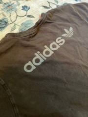 Adidas Originals Brown Embroidered Trefoil Logo T-Shirt Large Back Logo Men’s