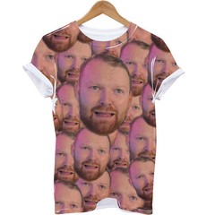 Funny Personalised T Shirt All Over Face Front & Back Printed Custom Men Stag Do