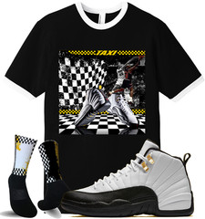 We Will Fit shirt to match Jordan 12 Taxi yellow black and white