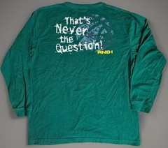 VTG AND1 Basketball Shirt Boys XL Green Graphic To Ball or Not To Streetwear Y2K