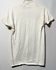 Vintage 1980s Fruit of the Loom Mens Sz M White Thrashed Shirt Single Stitch USA
