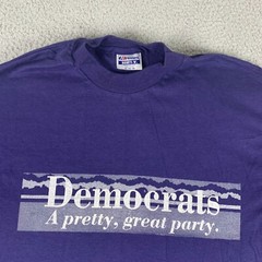 Vintage Democrats Great Party Shirt Men XL Blue Hanes Beefy Single Stitch USA