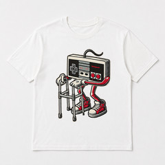 Short Sleeve Men’s Fashion Street Style Casual Trendy Graphic T-Shirt with Retro